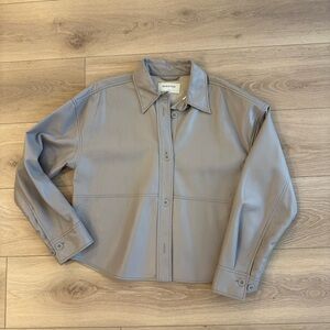 Grey Aritzia Vegan Leather Jacket